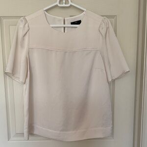 J. Crew Cream Short Sleeve Blouse